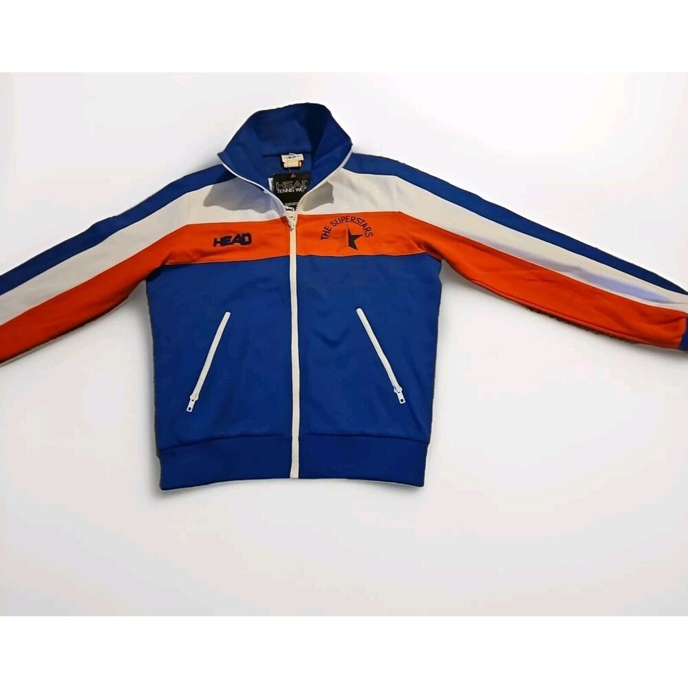 NEW 1970s Head The Superstars Men’s full zip jacket Tennis Wear Made Hong Kong